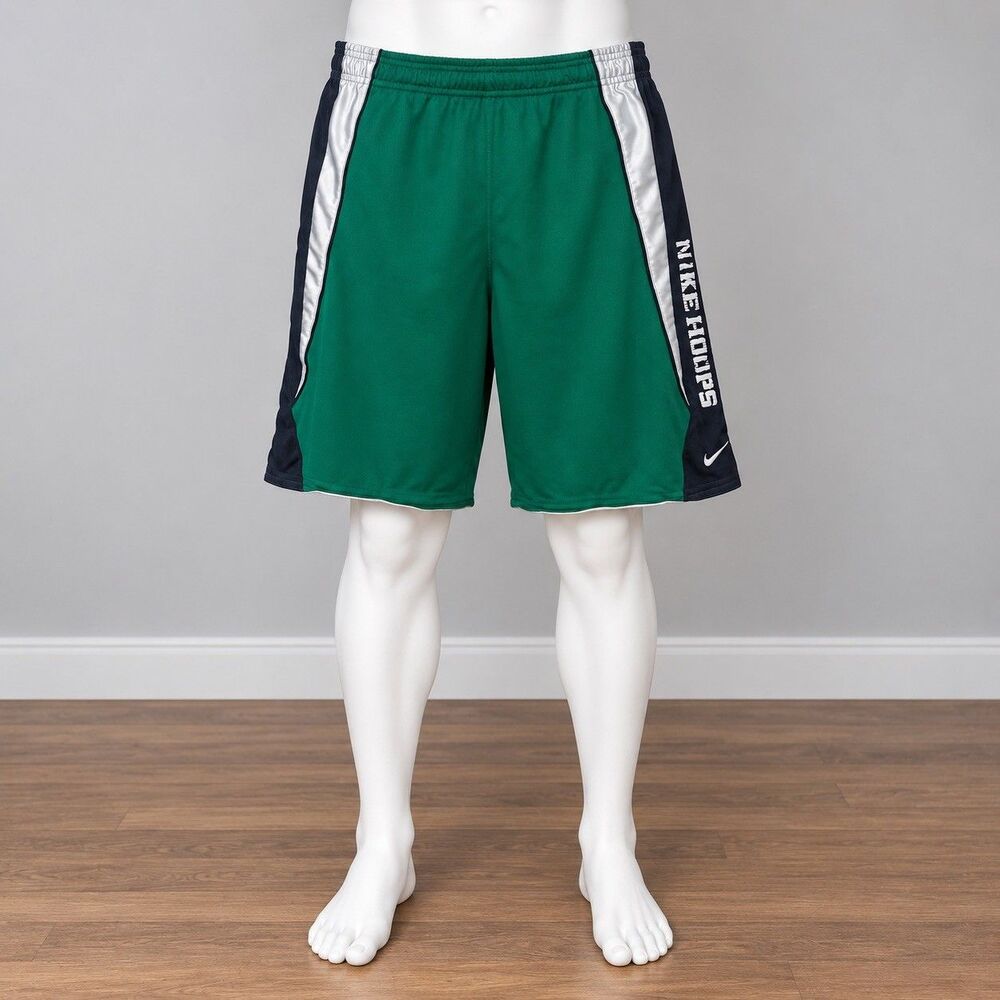 Nike Hoops Reversible Basketball Shorts Mens S Green White Retro Vintage Style